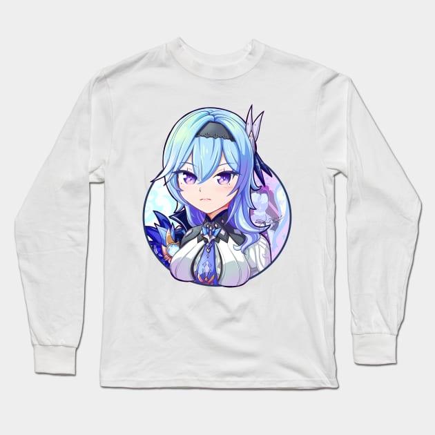 Anime fanart Genshin Impact Eula portrait Long Sleeve T-Shirt by KawaiiDreamyPixie